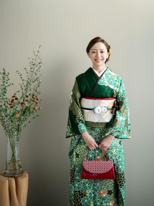 成人式前撮り　京都　スタジオ撮影　振袖着付け　和装ヘアセット
